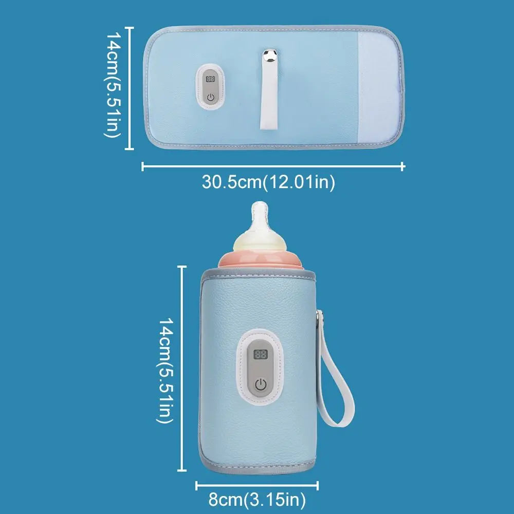 Digital Baby Bottle Warmer Type-C LED Display Milk Bottle Insulation Cover Heating 5 Levels Bottle Thermal Heater Infants