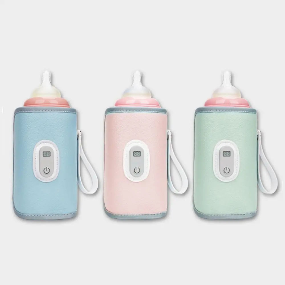 Digital Baby Bottle Warmer Type-C LED Display Milk Bottle Insulation Cover Heating 5 Levels Bottle Thermal Heater Infants